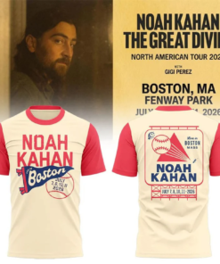 Noah Kahan x Boston Red Sox – The Great Divide Tour 2026 Hoodie & Tee